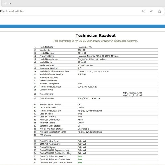 AT&T / MOTOROLA Netopia 2210-02 ADSL Single Port Ethernet Modem | MSTATEA | USED - Picture 12 of 14